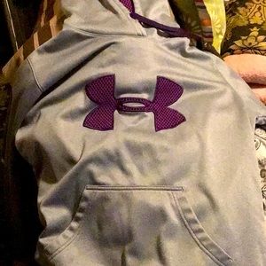 New under armor hoodie silver purp
